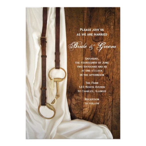Satin and Horse Bit Country Wedding Invitation