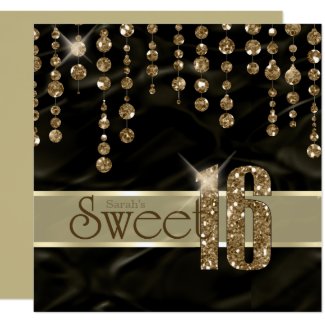 Satin Jewel Sweet Sixteen Black Gold ID260