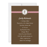 Satin Ribbon Baby Shower Invitation - in Pink
