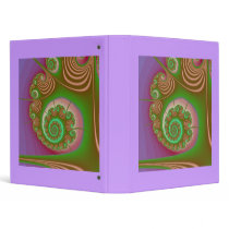 Satin Seashell Spiral Fractal 3 Ring Binder