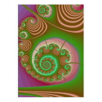 Satin Seashell Spiral Fractal Business Card