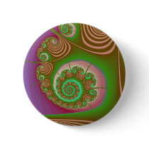 Satin Seashell Spiral Fractal Pinback Buttons