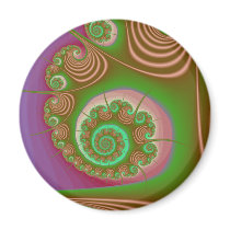 Satin Seashell Spiral Fractal Refrigerator Magnet