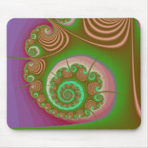 Satin Seashell Spiral Fractal Mousepad