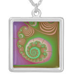 Satin Seashell Spiral Fractal Necklace