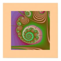 Satin Seashell Spiral Fractal Poster