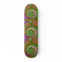 Satin Seashell Spiral Fractal Skate Deck