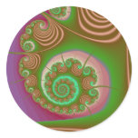 Satin Seashell Spiral Fractal Stickers