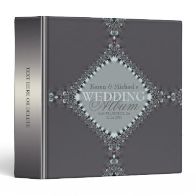 Satin Silver Blue+Grey Wedding Album Binder