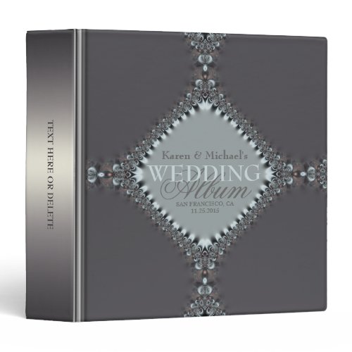 Satin Silver Blue+Grey Wedding Album Binder