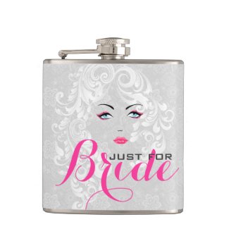 Satin White Lace Beauty Face Hip Flasks