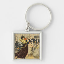 Satire of a salon musical evening keychain