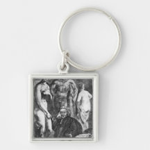 Satirical portrait of Laurence Sterne, c.1761 Keychains