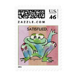 Satisflied Cartoon Frog -2 Postage