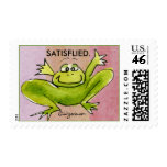 Satisflied Cartoon Frog -4 Postage stamps