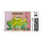 Satisflied Cartoon Frog Postage stamps