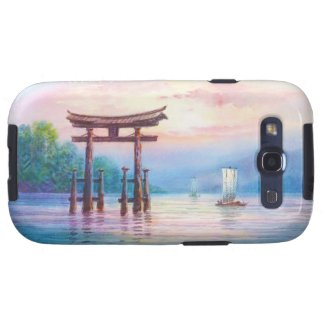 Satta Miyajima Torii and Sailboats japanese art Galaxy S3 Cases