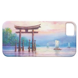 Satta Miyajima Torii and Sailboats japanese art iPhone 5 Cases