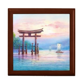 Satta Miyajima Torii and Sailboats japanese art Jewelry Box