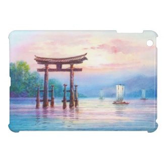 Satta Miyajima Torii and Sailboats japanese art Cover For The iPad Mini