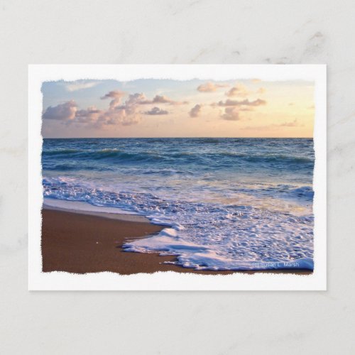 Saturated Florida beach at sunrise postcard