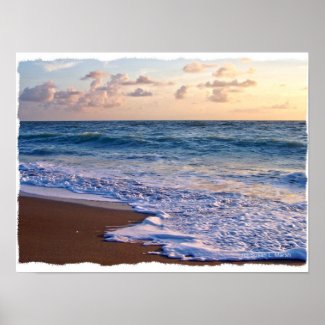 Saturated Florida beach at sunrise print