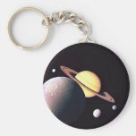 Saturn And Moons Keychain