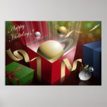 Saturn Happy Holidays Posters