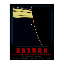 SATURN, Queen of the Planets Large Poster (border) posters