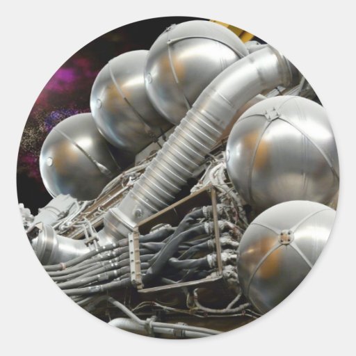 Saturn V Rocket Engine Classic Round Sticker Zazzle