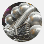 Saturn V Rocket Engine Round Stickers