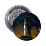 Saturn V rocket on the launch pad Pinback Button