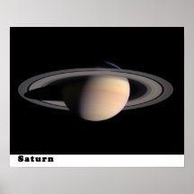 Saturn with Rings Poster