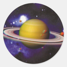 saturno etiqueta redonda