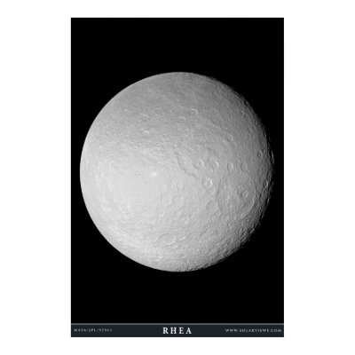Saturn's Moon Rhea Print by solarviews