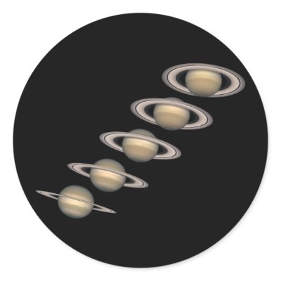 Saturn's Rings Round Sticker by NASA_and_Beyond