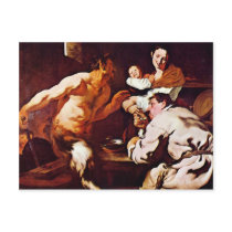 Satyr With Peasants By Liss Johann (Best Quality) Postcards