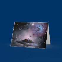 Saucer in space cards