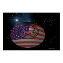 Saucer reflecting the American flag version 2 posters by fdavies Saucer reflecting the American flag version 2 posters