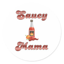 Saucy Mama Round Stickers