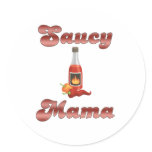 Saucy Mama Round Stickers