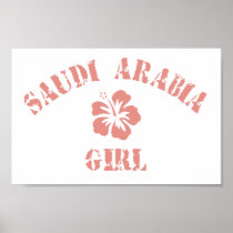 Saudi Arabia Pink Girl Posters