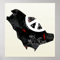 Saudi Arabia Trendy Peace Sign with Saudi map Poster