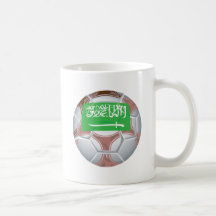 Saudi Arabian Soccer Ball Coffee Mugs