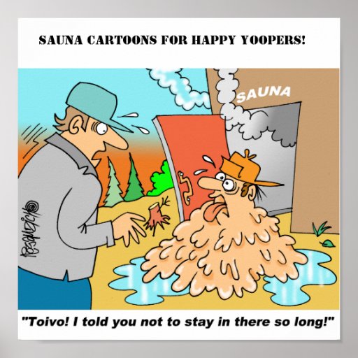 Sauna Cartoon Posters Featuring Toivo & Eino | Zazzle