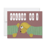 sausage dog follow us invitation