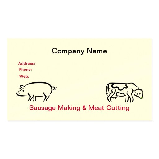 Sausage & Meat Business Card (front side)
