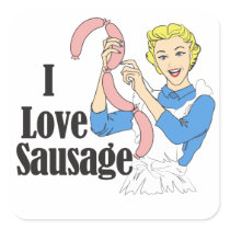 Sausage Square Stickers