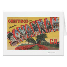 Savannah, Georgia (Historic) - Large Letter Greeting Cards