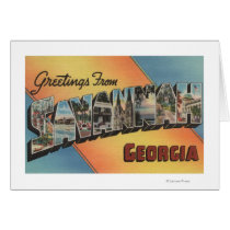 Savannah, Georgia - Large Letter Scenes Card